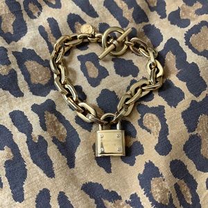 Michael Kors gold lock bracelet